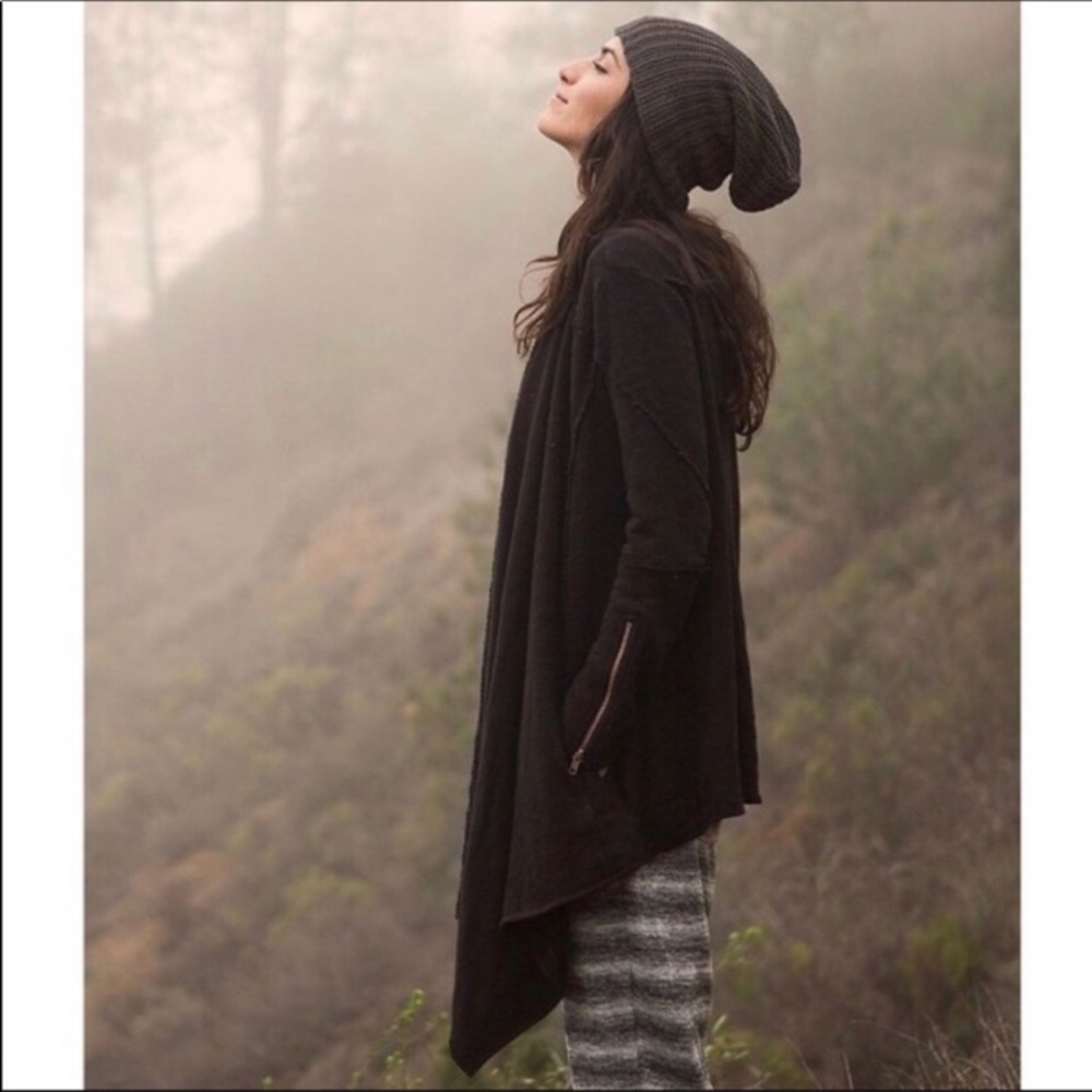 Free People Black Knot Waterfall Cardigan